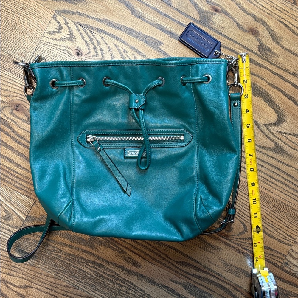 Coach Daisy Teal Leather Shoulder Bag - Picture 10 of 15
